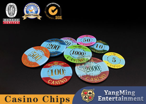 Fabbrica personalizzata Acrilico Corona Stamping Chips Baccarat Poker Casual Gaming Chips da tavolo