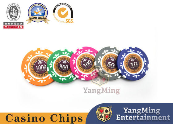 Baccarat Texas Casino Tavolo Customized ABS Clay Poker Chip Set Con Film Design