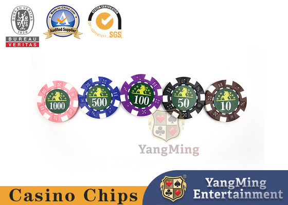 11.5g Texas BlackJack Clay Casino Poker di plastica Chip Set With Mark And Case UV