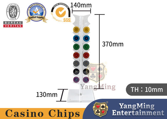 Roulette Baccarat Gioco di Sconto Poker Chips da tavolo Stand Full Trasparente 25pcs Round Chips Holder