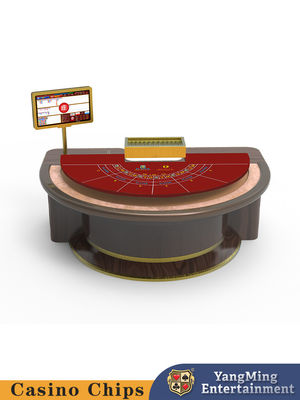 Tavolo di gioco personalizzato Baccarat Lucky Six Casino Tavolo di poker Tavolo di gioco di carte a metà rotondo Tavolo di scacchi