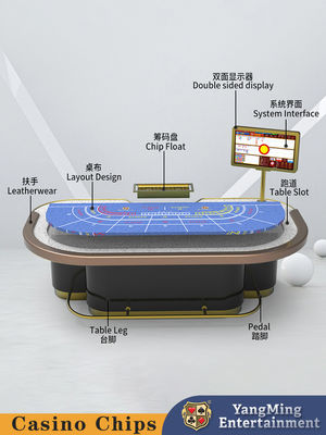 Deluxe Customized Standard 7 Persone Baccarat Dragon Tiger Table Casino Club Bumper Guard Poker Game Table