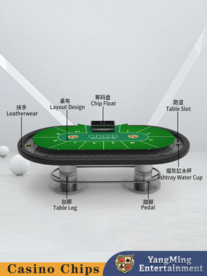 Nuovo design disco ovale di metallo Texas Hold'em Poker Table Club divertimento gioco poker tavolo da banco