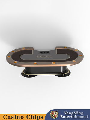 Deluxe personalizzato per 10 persone Casinò di intrattenimento Tavolo di poker Tavolo ovale Treadle di metallo Texas Hold'em