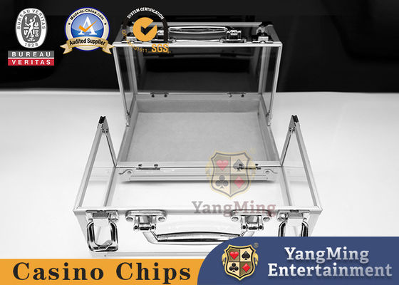 Legatura di alluminio 600 pezzi Transparent Chip Box Poker Table Game Table Chip Box