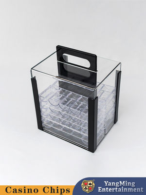 1000 Casino Poker Clay Chip Chicco di poker acrilico trasparente Carrier-include 10 chip Racks