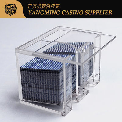 Nuovo Acrilico Aggiornato Due Compartimenti Otto Decks Cartellino Scartamento Baccarat Gioco di Sconto Tavolo Cartellino Scartamento
