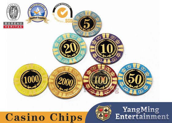 Stampa personalizzata Chip di poker in argilla RFID Chip di casinò Acrilico Chip di gioco d'azzardo Stoccaggio di fabbrica