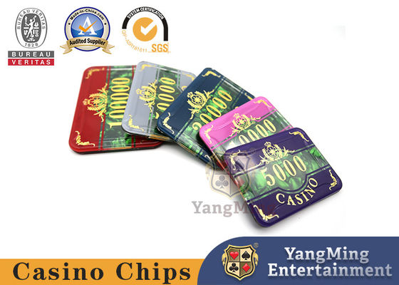 la lega di alluminio 760Pcs Chip Box Three-Layer Acrylic Chip ha messo il chip di plastica di Shell Pattern Texas Security Poker di colore francese