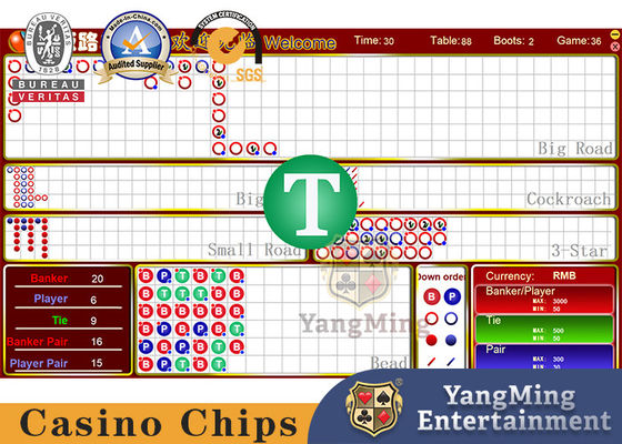 Segno LCD di limite della tavola di norma del casinò con sic il sistema della BO per i giochi del poker di gioco della ruota di roulette