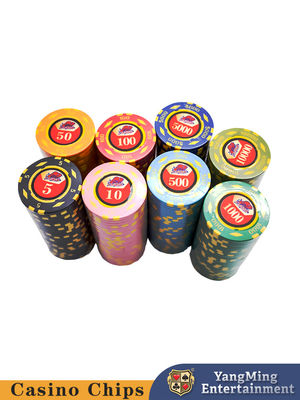 Vendita di titoli USA ABS Texas Hold'em Digital Sticker Chips Casinò Giochi di intrattenimento Set di chip da bancone