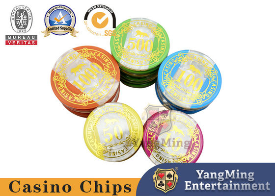 Set di chip di poker in plastica acrilica 760pcs abito da casinò per casinò 5 - 8 giocatori in custodia di chip d'alluminio d'argento