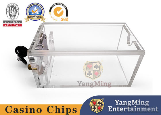Nuovamente progettato e personalizzato 6 Deck Poker Card Gift Card Box Texas Baccarat Poker Table Acrilico trasparente con serratura