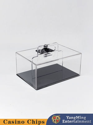 Nuovo design trasparente Acrilico Chiusura Chip Portatile Case Texas Club Poker Gioco Chiffato Casella