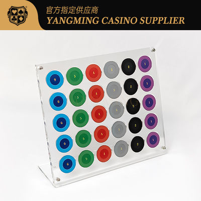 Al dettaglio personalizzato 30 pezzi Acrilico trasparente Chip Display Stand per il casinò Roulette gioco da tavolo