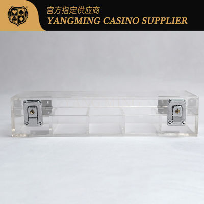 Vendita all'ingrosso 100 Yards 50mm Casino Poker Chip Tray Blocking Acrylic Chip Tray Per Casino Casual Game Poker Chip Tray