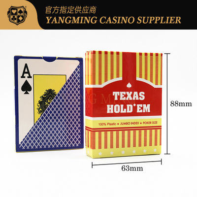 Carte da gioco impermeabili 100% del PVC di Dull Polish per colore blu rosso del poker