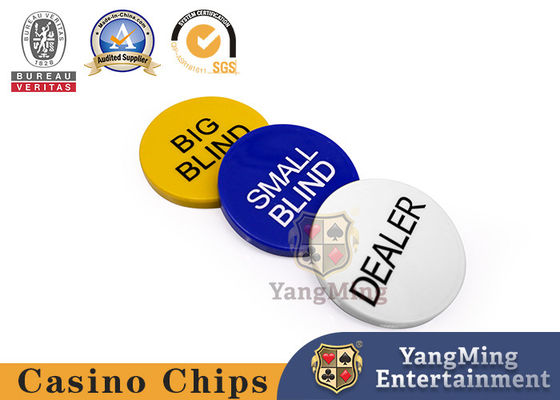 Texas Club Big Small Blind Brand Customized Manufacturer Poker Card Table Customized Ambientale Melamina Big Small Blind Set a tre pezzi Buttone distributore