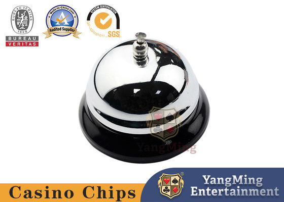   d'argento dedicato Bell di chiamata del   della Tabella del baccarat di colore di acciaio inossidabile del   del casinò per la chiamata Bell di applauso del metallo dei giochi della Tabella del poker del casinò