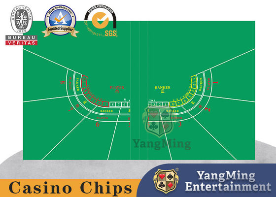 Spettacolo impermeabile professionale piegante Dragon And Tiger Layout Custom delle tovaglie dei giochi con le carte del poker del baccarat