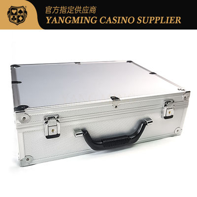 Cassa a chip in alluminio con maniglia per tavolo da poker di casinò può fissare le fiches rotonde e quadrate