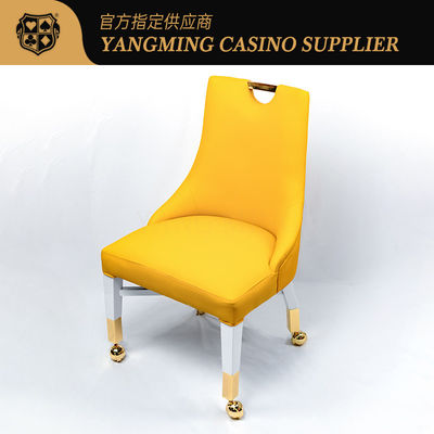 Nuovo design Macao Casinò Comfort Pelle Poltrona da poker in legno Giocatori Poltrona da casinò con ruote