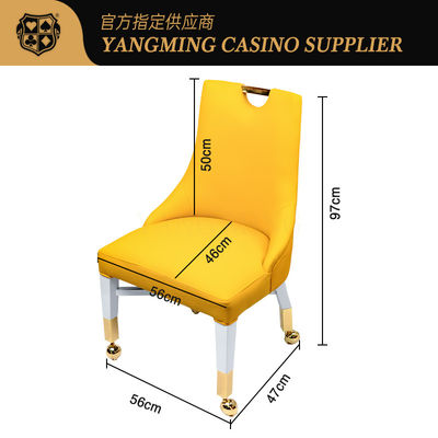 Sedie da casinò personalizzate in pelle in legno massello Sedie da casinò con ruote d'oro