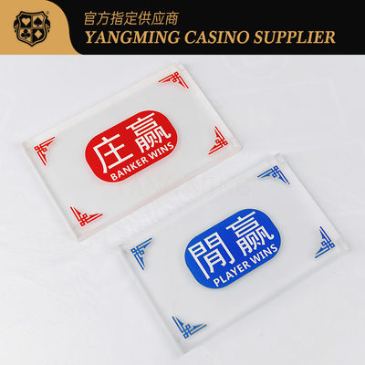 Carte del rivenditore in acrilico di alta qualità blu rosso colore baccarat casino pulsante del gioco da tavolo di poker