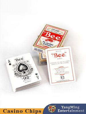 Red and Blue Bee Back Pattern 310 grammi di pasta di carta 4 strati di compressione composita opaca, senza rughe, alta densità nucleo nero Casinò carte da gioco con confezione a colori