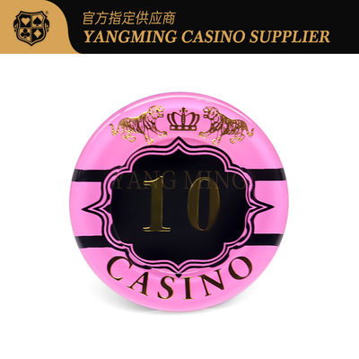 Gettoni trasparenti in cristallo acrilico per club, sala scacchi, intrattenimento, gettoni per Baccarat, poker, gettoni con timbro Tigre
