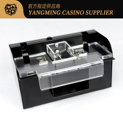 1 - Shuffler dedicato della carta della mazza del casinò di 2 piattaforme con la copertura trasparente del ferro del metallo
