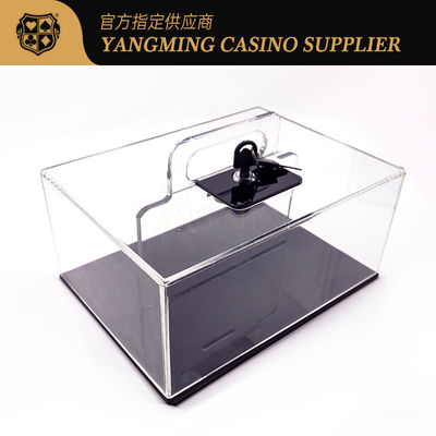 Gioco acrilico metallico della Tabella di Chip Case Full Transparent Baccarat del poker della serratura + del ferro