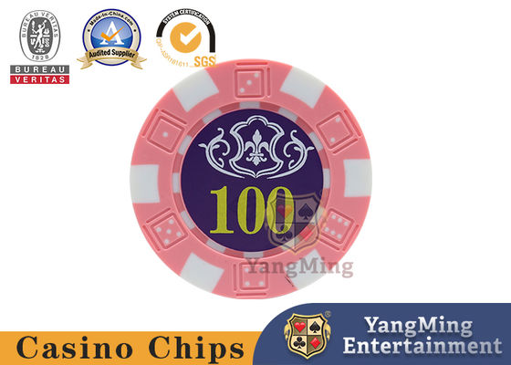 bronzare di plastica americano su ordinazione di Chip Set Ink Silk Screen della mazza del casinò di nucleo di ferro dell'ABS di 760pcs 14g