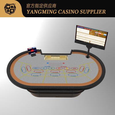 il piano d'appoggio del cuoio del sistema del casinò RFID di 2850*1650*800mm carda la tovaglia ritenuta per la mazza di lusso del baccarat
