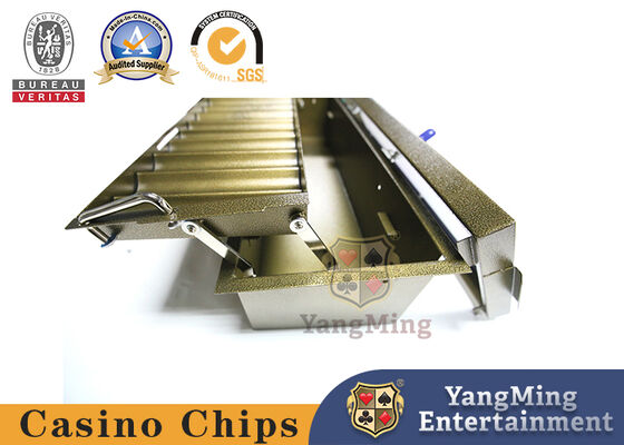 Singolo casinò Chip Tray Titanium Square Round Chips Box With Cover di gioco UV della fila