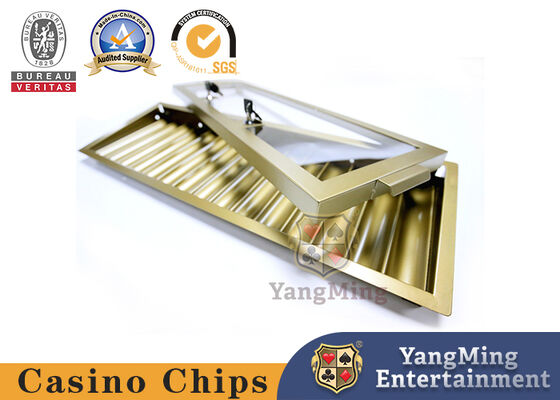 15 righe Materiale metallico e 600-800pcs Capacità chip chip tray holder per il casinò poker tavolo chip set cassa