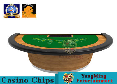 Semi - Round Gaming Casino Poker Table Built - In Handrail Edging Thick Elastic Sponge