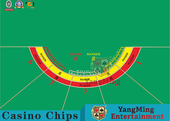 Giocatore verde 6 nessuna del baccarat semicircolare tovaglia impermeabile professionale Texas Hold del gioco 4 loro Dragon Tiger Layout