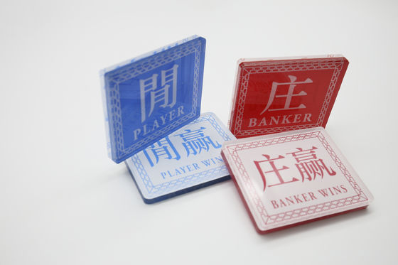 Stampa su due lati rossa & blu del piatto inglese di codice del commerciante & di Crystal Acrylic Baccarat Chinese Alto-trasparente dello schermo