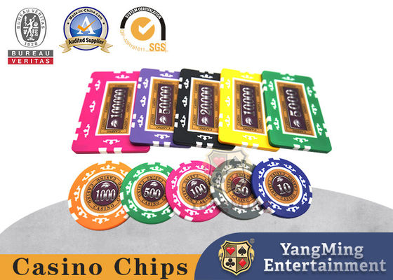 ABS Iron Core Clay Texas Hold'em Chip Set per otto corone Casinò adesivi personalizzati