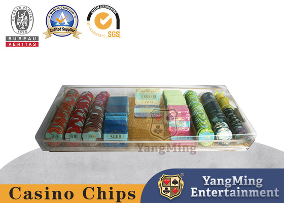 Piano d'appoggio chiudibile a chiave del baccarat di 9 compartimenti Chip Tray With Acrylic Handle