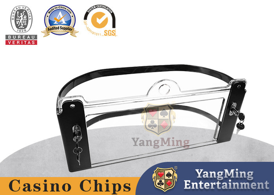 Tavola da poker alla roulette Casella di chip Acrilico nastro trasparente Chiusura Casella di chip
