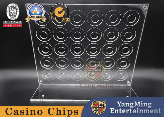 SGS Acrylic 30 Pieces Transparent Poker Chip  Stand