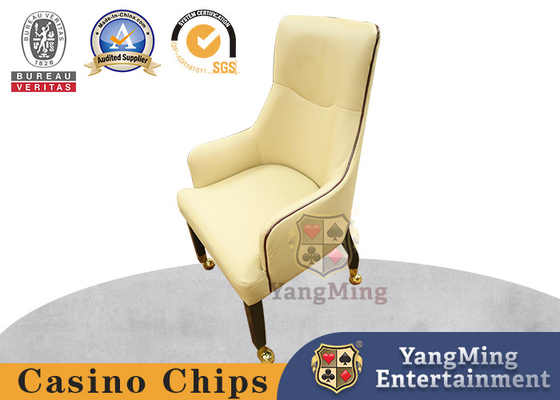 Hotel Custom Pulley Leather Solid Wood Comfortable Poker Chairs