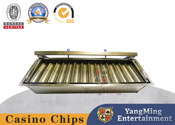 14 Rows Brass Color Double Layer Poker Table Chip Tray Wear Resistant