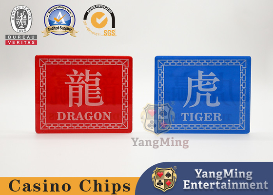 Rectangular 2 Dragon Tiger Dealer Texas Hold'Em Poker Table Accessories Customized